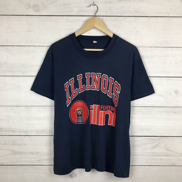 Vintage Tops - Vintage 1970s University of Illinois T-Shirt